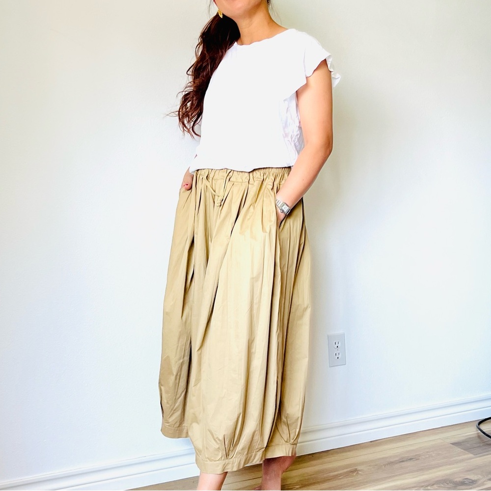 Ji Ji Jia  Wide Leg Pants Women Loose High Waisted Trousers Cale-Length Pleated - Picture 9 of 16